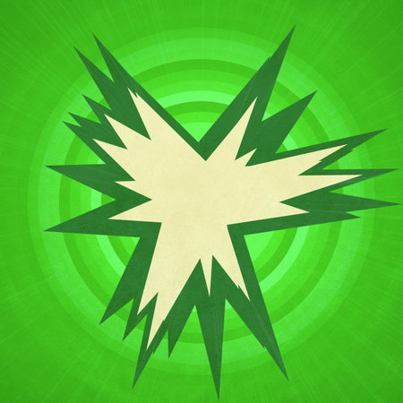 green retro comics background on old paper textureの写真素材