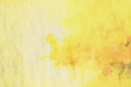 abstract yellow watercolor paintings, paper texture backgroundの写真素材