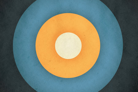 abstract vintage background with circles on old retro paper textureの写真素材