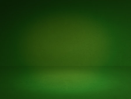 green plaster wall, old grunge room, interior backgroundの写真素材