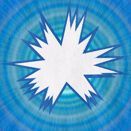 blue retro comics background on old paper textureの写真素材