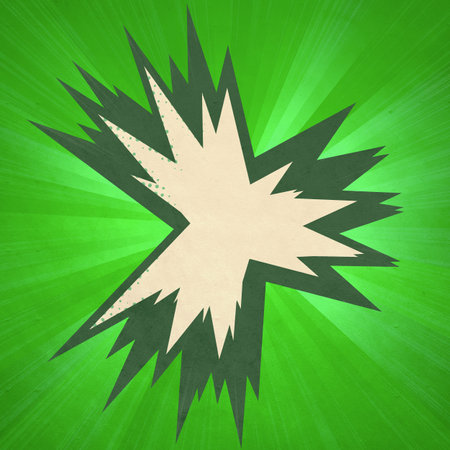 green retro comics background on old paper textureの写真素材