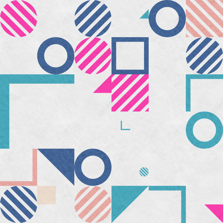 abstract geometric figures, bauhaus background on paper texture