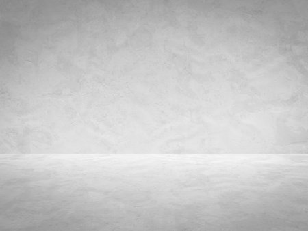 empty room with concrete wall, white backgroundの写真素材