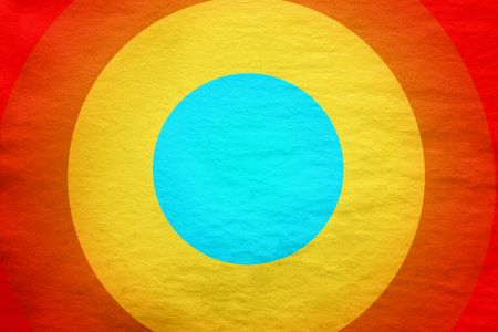 abstract vintage background with circles on old retro paper textureの写真素材