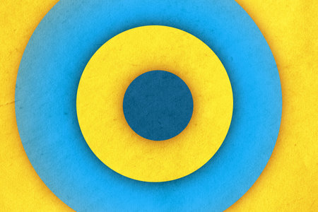 abstract vintage background with circles on old retro paper textureの写真素材