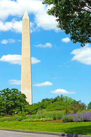 Washington National Monument on a spring day  A view from landscaped garden near Tidal Basin  のeditorial素材