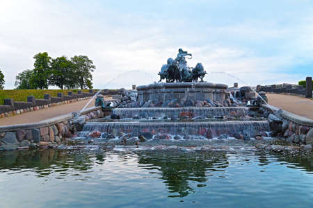 Gefion Fountain in Copenhagen. Gefion Fountain is near St. Albanの写真素材