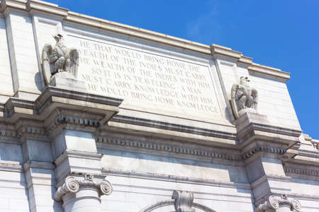 The Union Station building details, Washington DC. Union Station building in the early summer morning.のeditorial素材