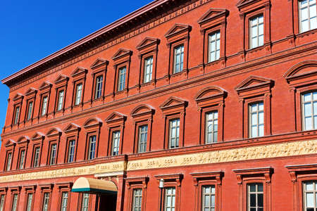 National Building Museum in Washington DC. Italian Renaissance Revival architecture of the museum highlighted by morning sun.のeditorial素材