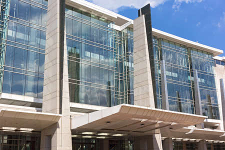 WASHINGTON, USA - OCTOBER 10, 2017: Modern architecture of Walter E. Washington Convention Centre in Washington DC. Main entrance is located near Mount Vernon Square.のeditorial素材