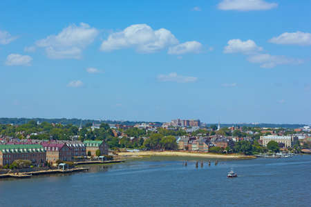 Old Town Alexandria waterfront in Virginia, USA. A river waterfront of nationally designated historic district in early fall.の写真素材