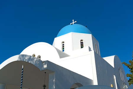 Orthodox Church on Santorini Island, Greece.の写真素材