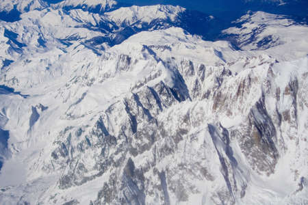 Breathtaking snowy Swiss mountains landscapeの写真素材