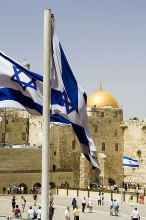 Golden dome and Wailing wall, Jerusalem, Israelの写真素材