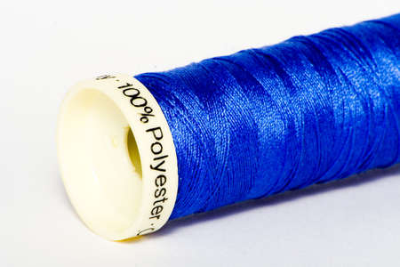 royal blue thread spoolの写真素材