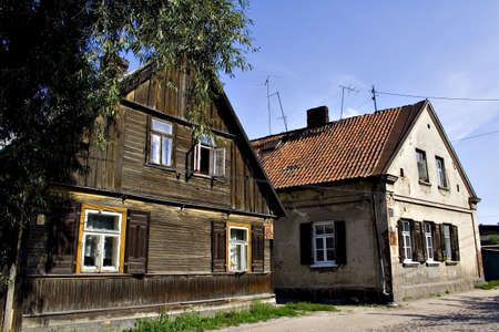 Old typical Polish houses (Bialystok, Poland)の写真素材