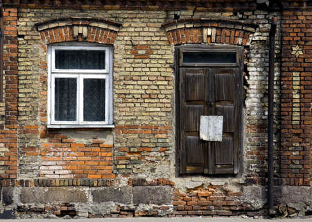 Old typical Polish houses (Bialystok, Poland)の写真素材