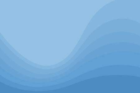 Abstract light blue background. Smooth wavy geometry in azure color. Waves and bends. Vector monochrome illustration in flat styleのイラスト素材