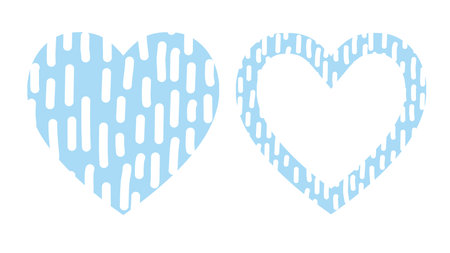 Blue heart on a white background. Vector illustration for Valentine's Day.のイラスト素材