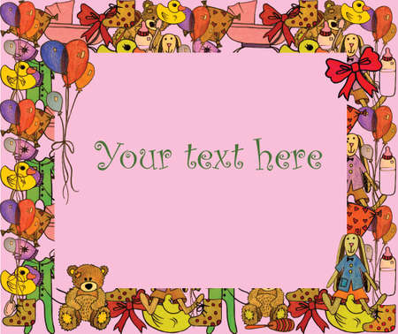 Baby style frame. Isolated frame and background. Your text here.のイラスト素材