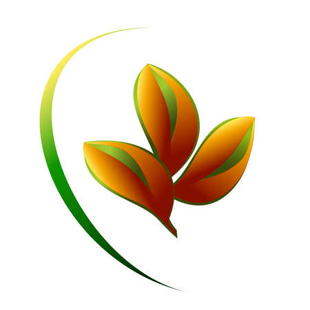 Leaves illustration  badge for illustratorのイラスト素材