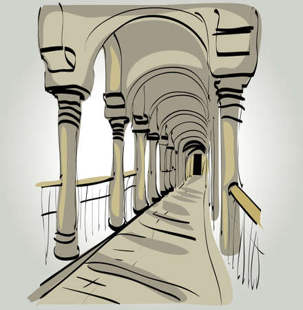 Arched passageway as an architectural monument of the ancient world
のイラスト素材