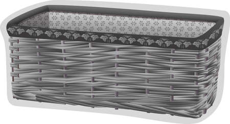 Wicker basket with lining isolated objectのイラスト素材