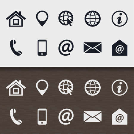 Set of icons in print style for web design.のイラスト素材