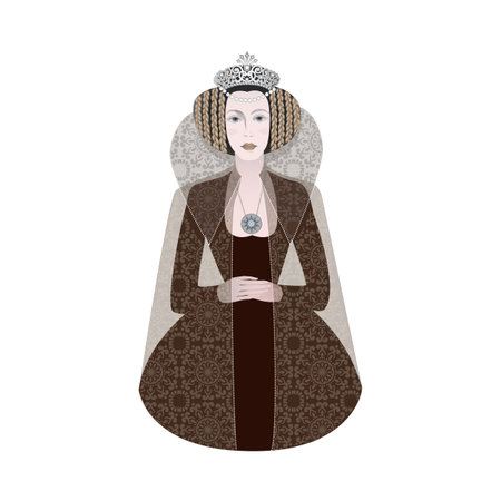 Cartoon Queen crown isolated