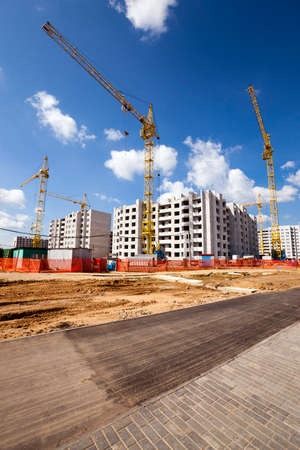 construction of the new house in the new area in the city. Belarusの写真素材