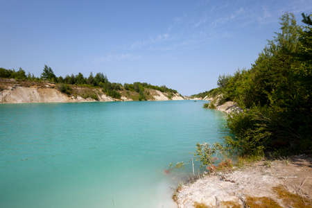 the artificial lake which appeared on cretaceous pits. Belarusの写真素材