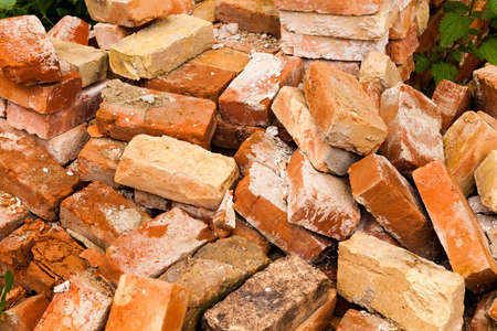 - the old bricks which remained after destruction of the ancient building. the used bricksの写真素材