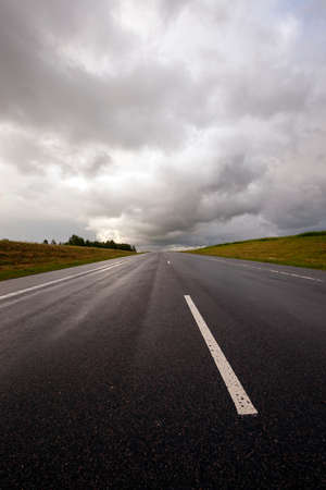 the high way in storm weather. Belarusの写真素材