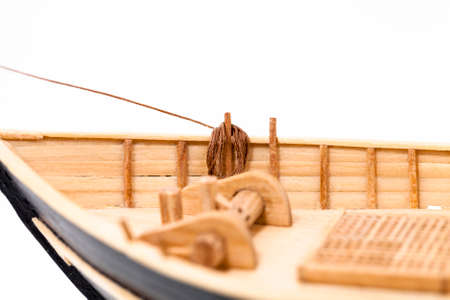 the wooden model of the ship の写真素材
