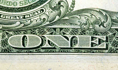 photographed by a close up one American dollarの写真素材
