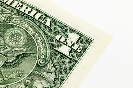 u.s. paper dollars, photographed in close-up