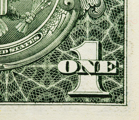 u.s. paper dollars, photographed in close-up