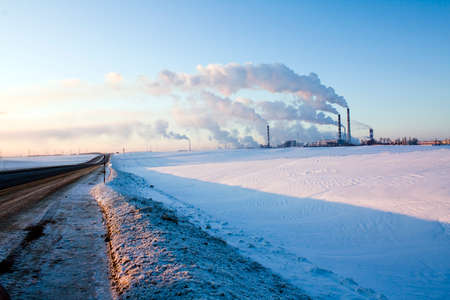 a small road in winter .  landscapeの写真素材