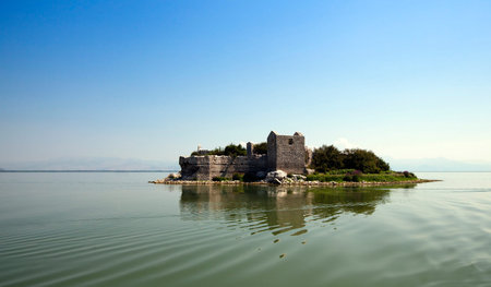 ruins of the old prison located on the lake Skadarsky, Montenegro