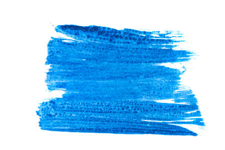 blue stripes left by paints on paperの写真素材