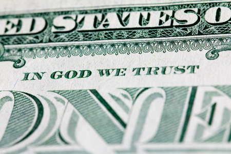 u.s. paper dollars, photographed in close-up