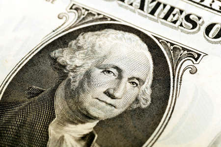 photographed close up of a paper us dollar.の写真素材