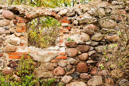 photographed the ruins of an old building located in Belarusの写真素材
