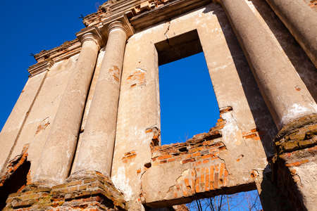building, which begins to break down, because he had not been followedの写真素材