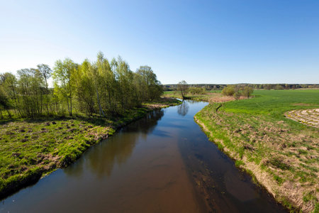 a small lake, photographed in the summer   season