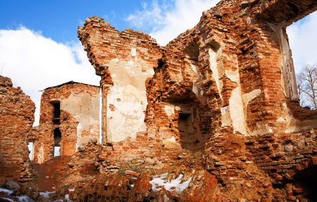 the ruins of an ancient fortress, located in the village of Golshany , Belarus. Castle 17th century
