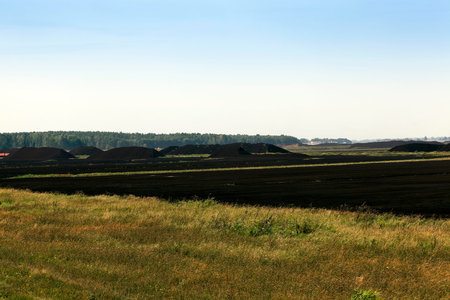 a field in which is carried out peat extraction,