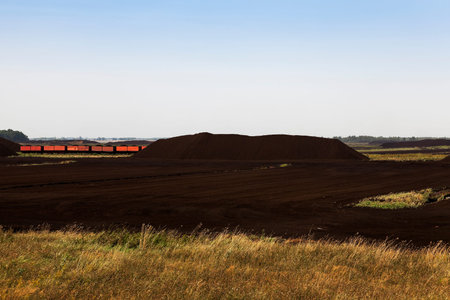 a field in which is carried out peat extraction,