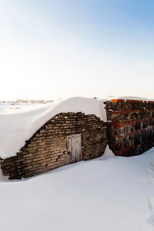 photographed the ruins of an old building located in Belarus